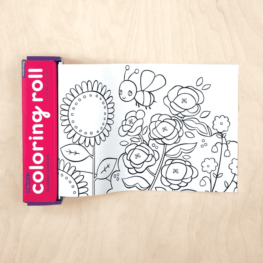 Flower Garden Mini Coloring Roll